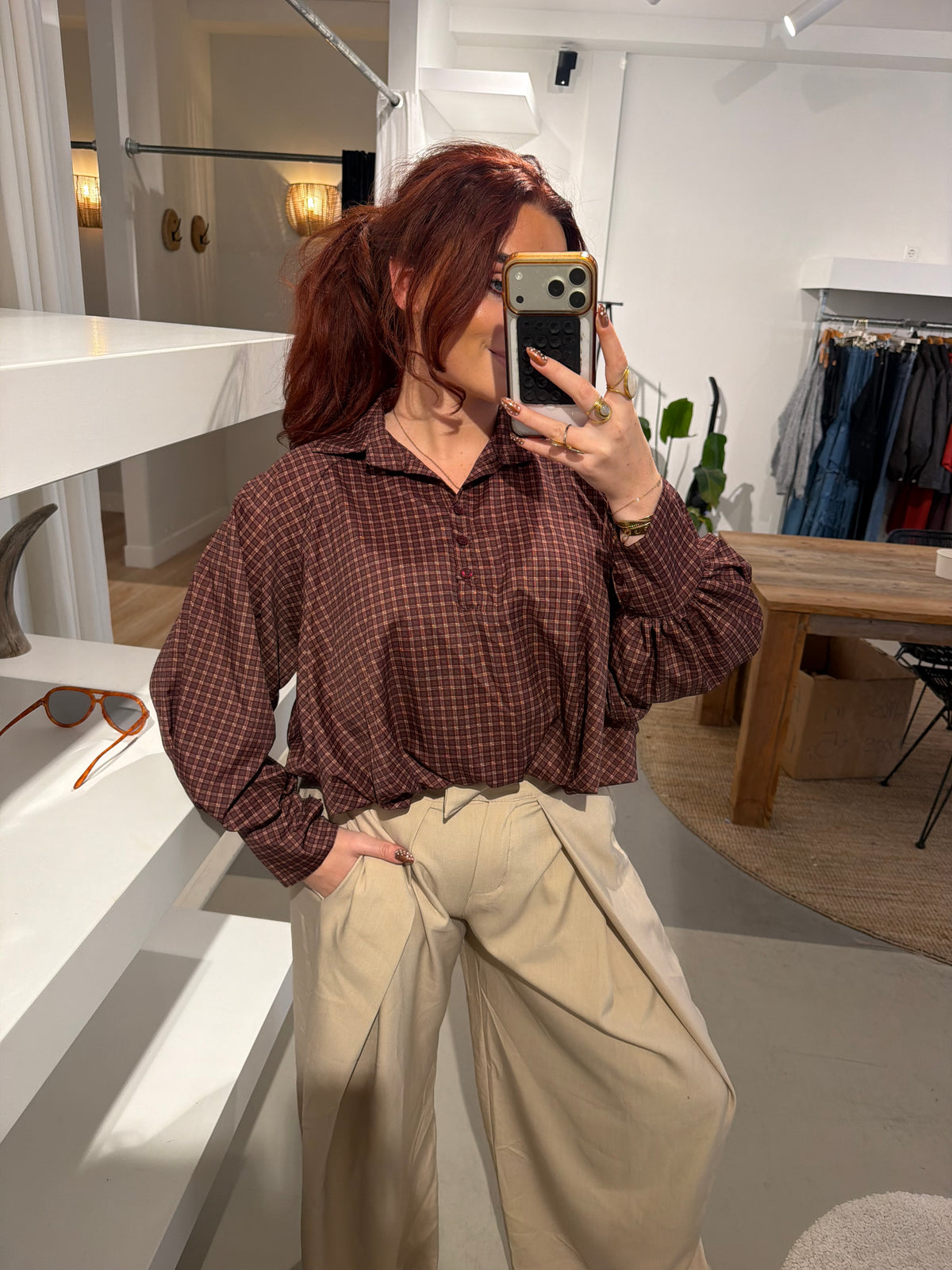 Ruiten blouse bordeaux