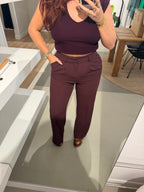 Pantalon rikkie aubergine