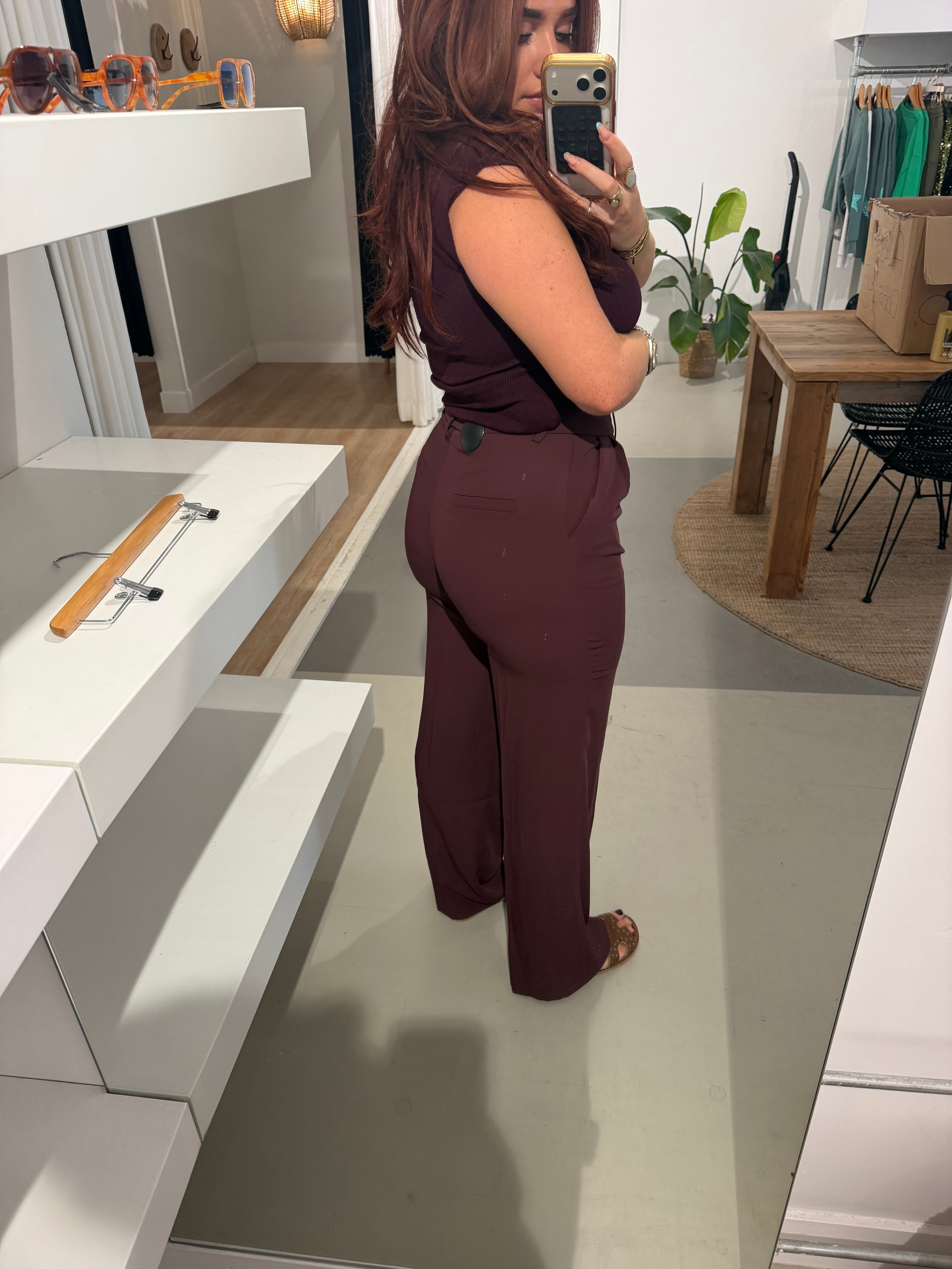 Pantalon rikkie aubergine