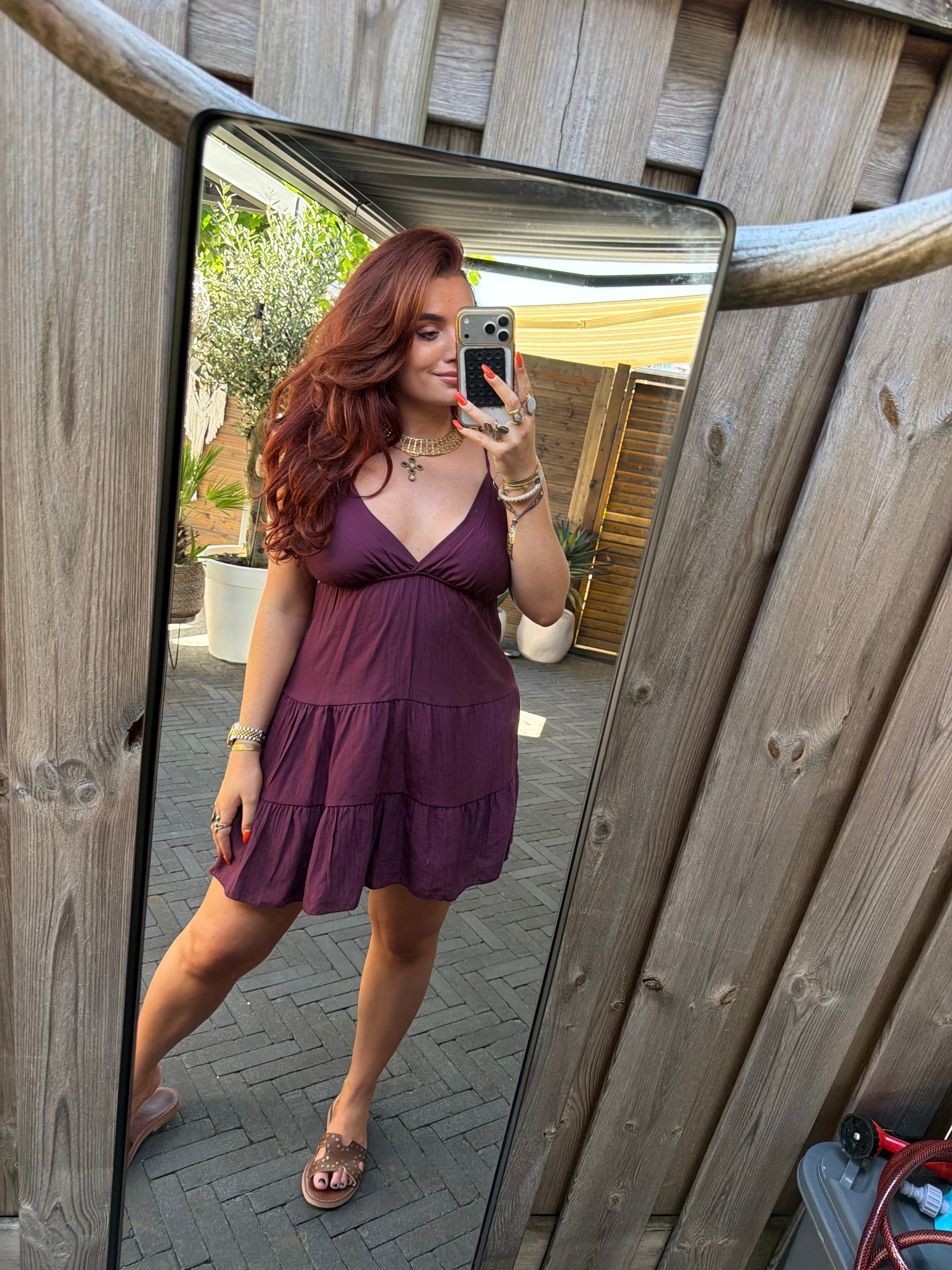 Jurk noa aubergine
