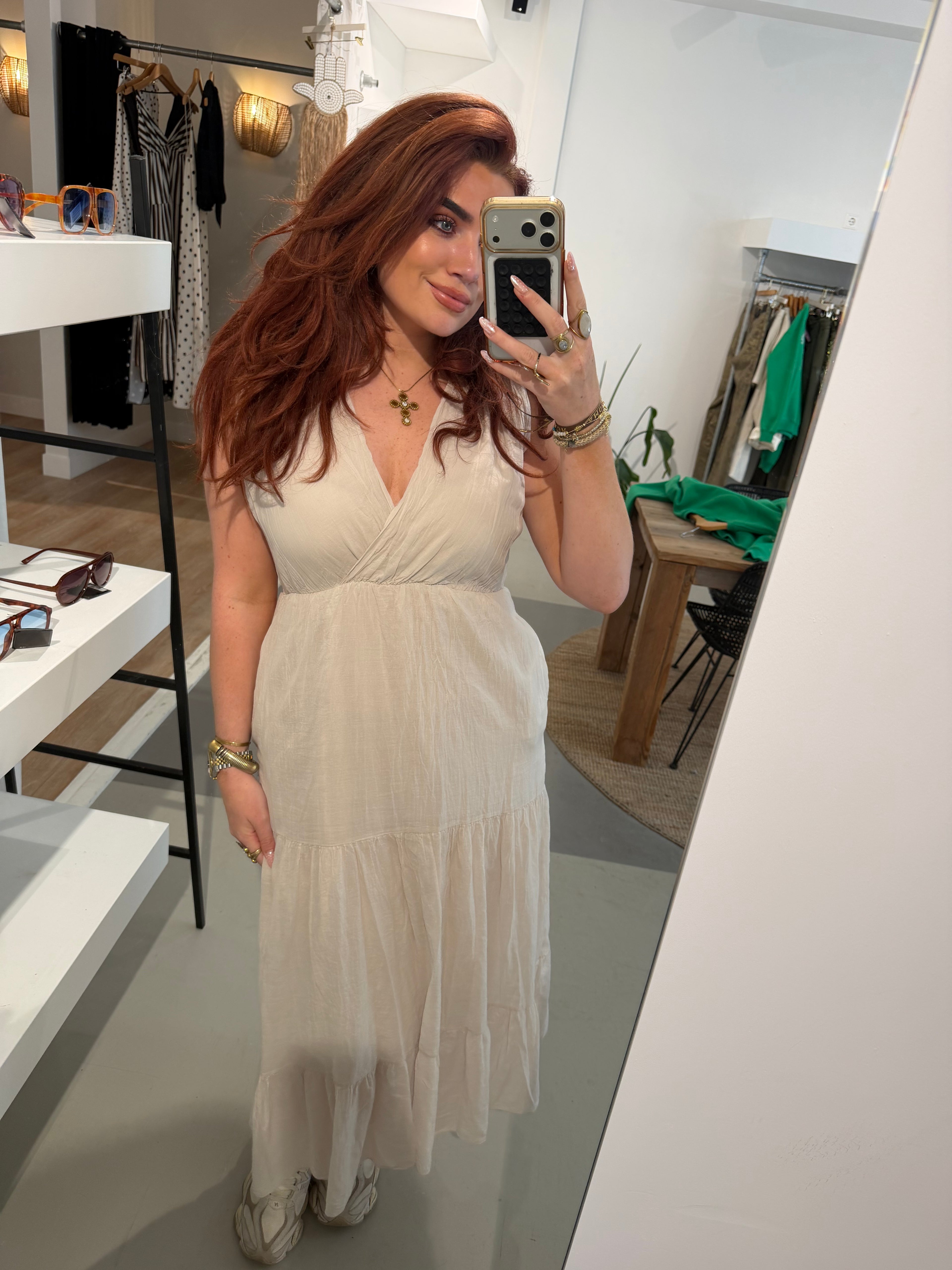 Jurk bibi beige