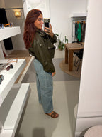 Leren jas kiki groen