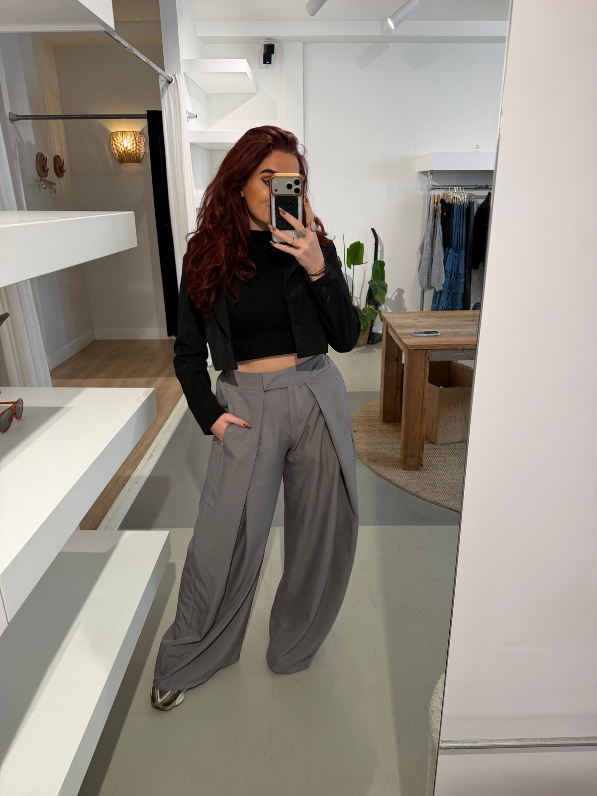 Pantalon nikkie grijs