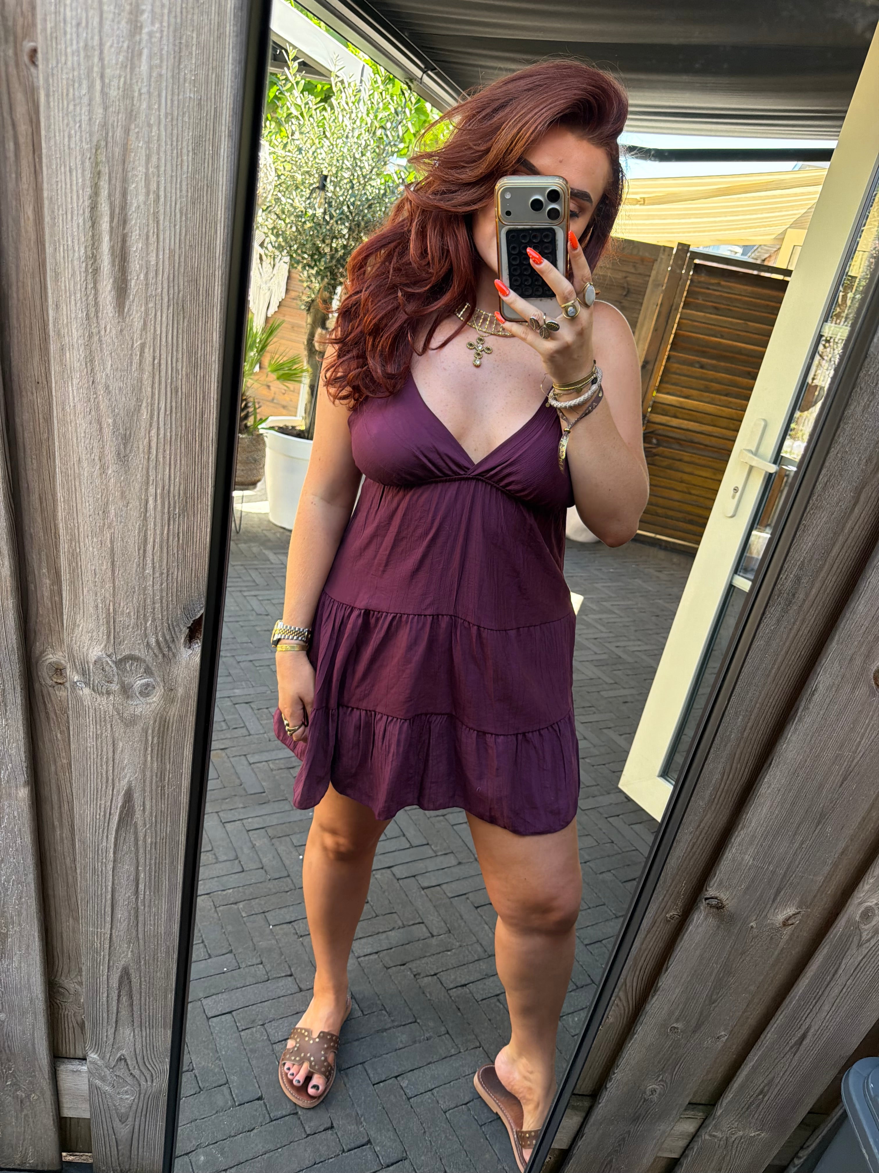 Jurk noa aubergine