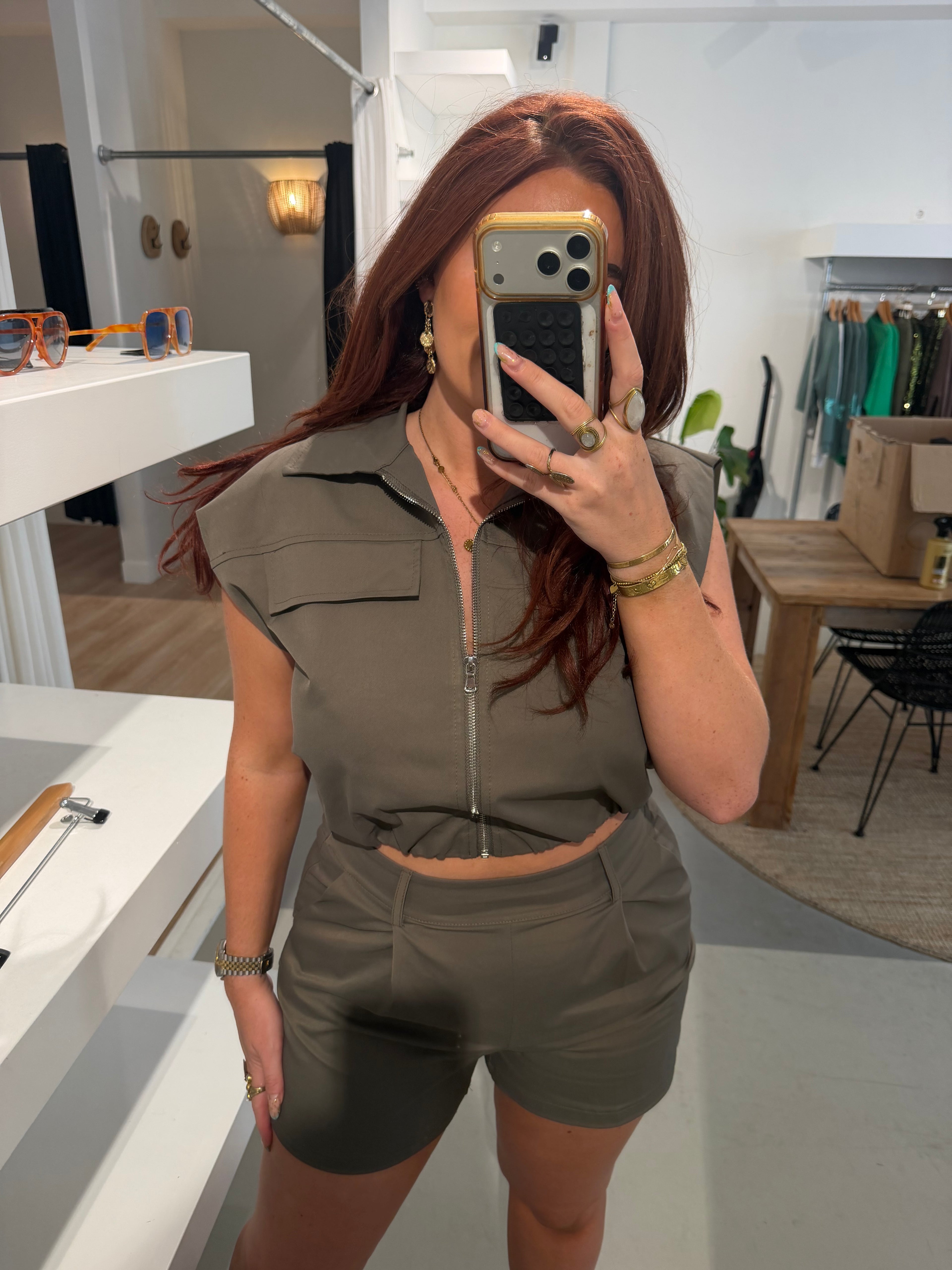 Gilet dina taupe
