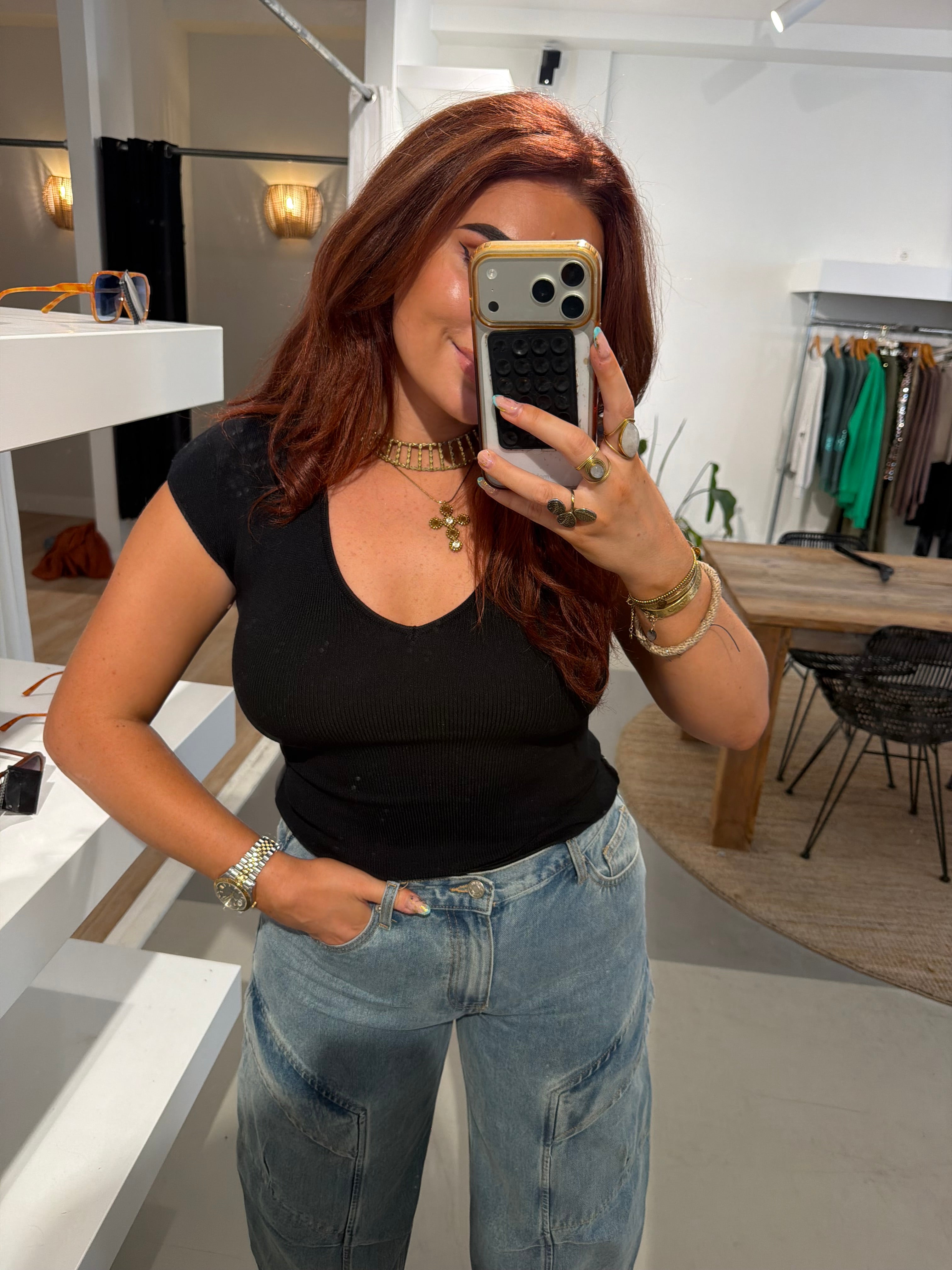 Top ruby zwart