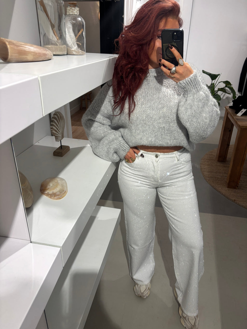 Glitter Jeans Wit
