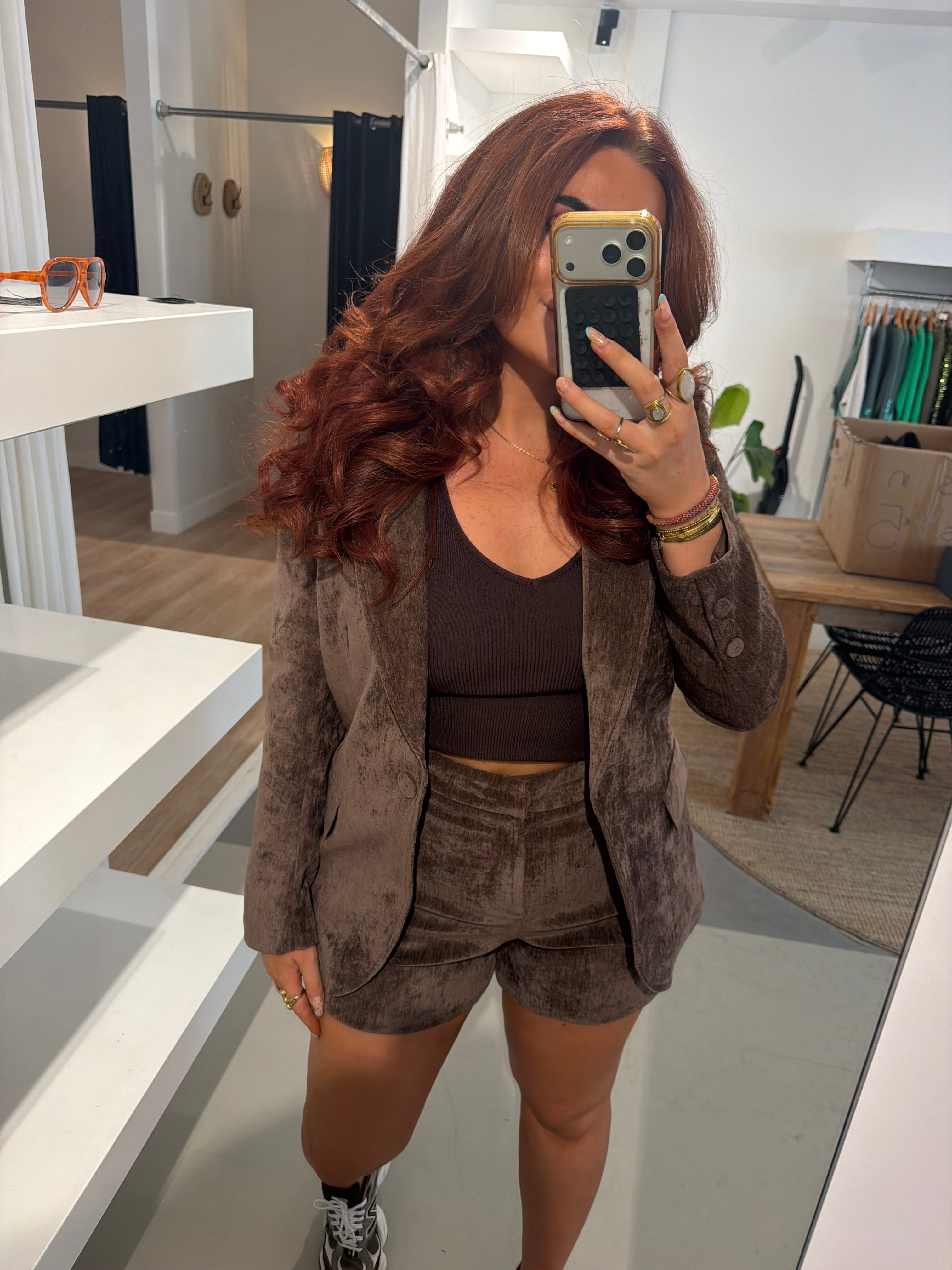 Blazer fauve bruin