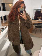 Fluffy jas bruin