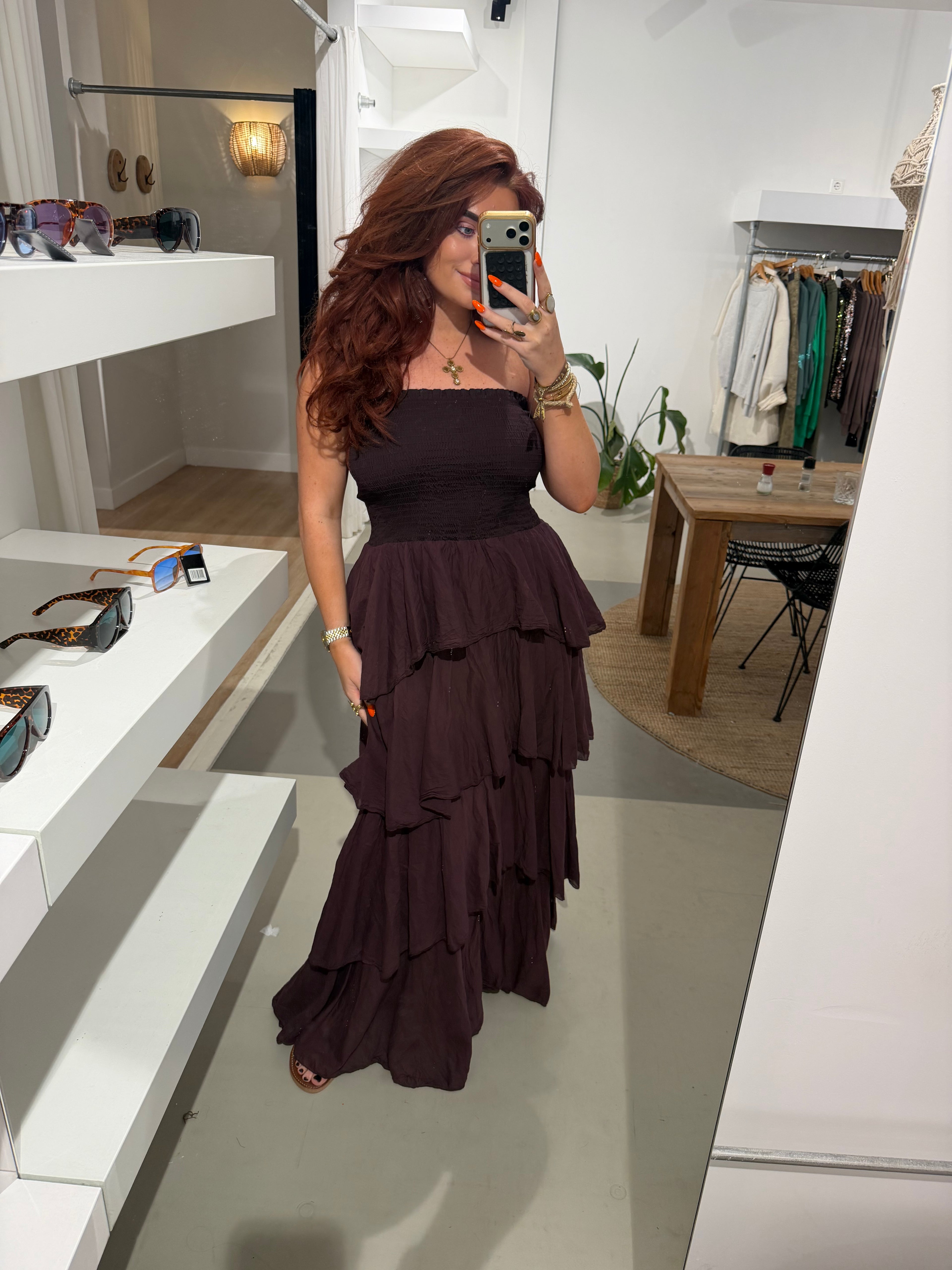 Jurk benthe aubergine