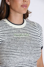 Selena Stripes Top Black