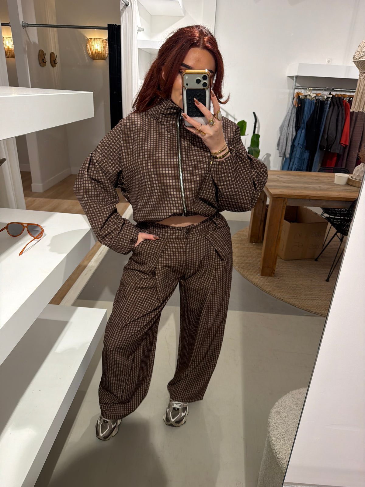 Ruiten pantalon bruin