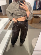 Leren broek bruin