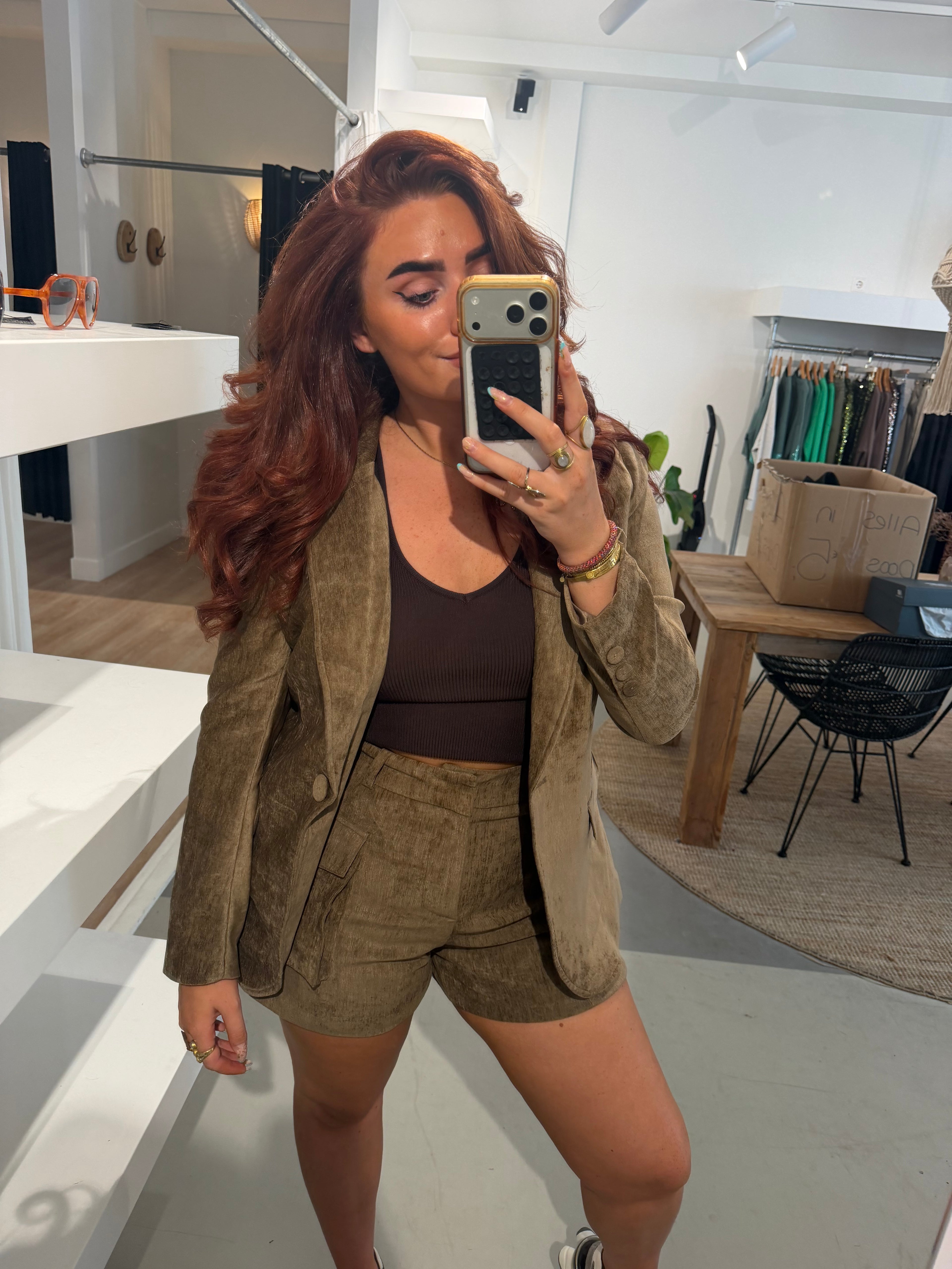 Blazer fauve groen