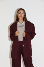 Selena Stripes Top Maroon