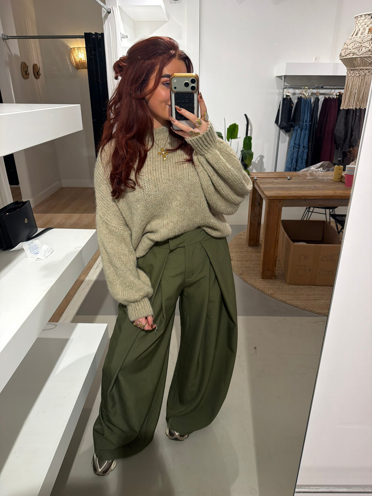 Pantalon nikkie groen