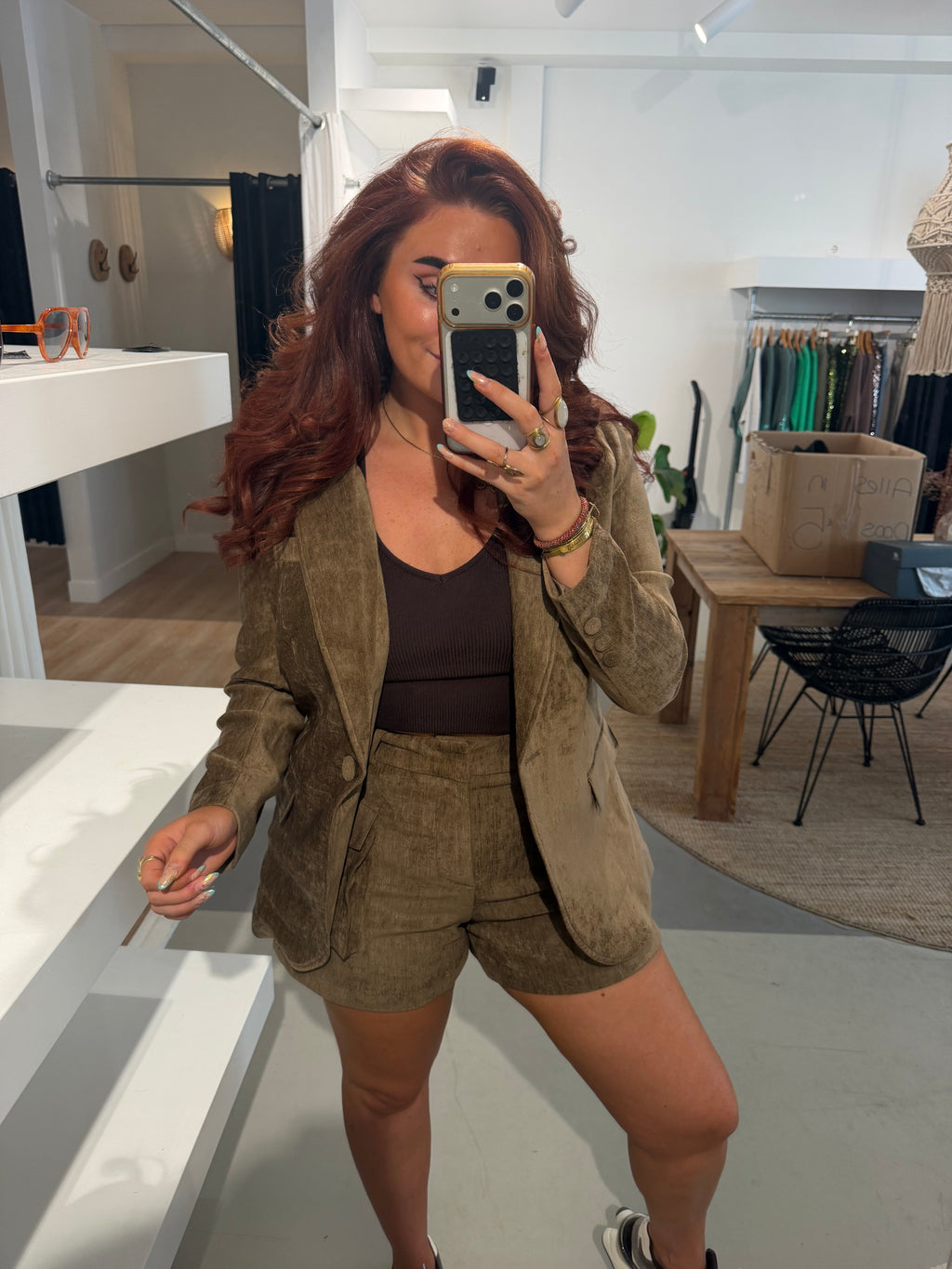 Blazer fauve groen