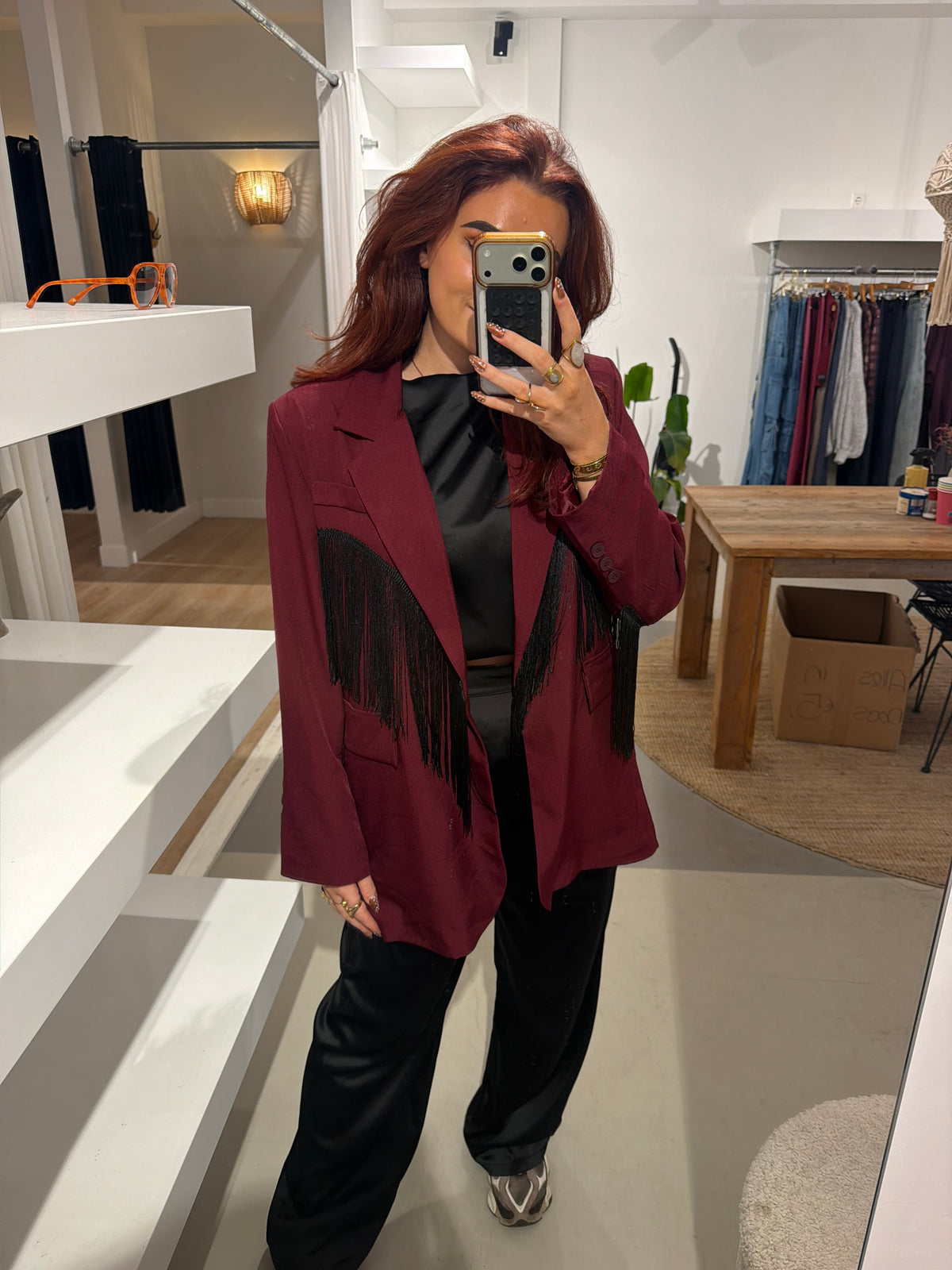 Franje blazer bordaux