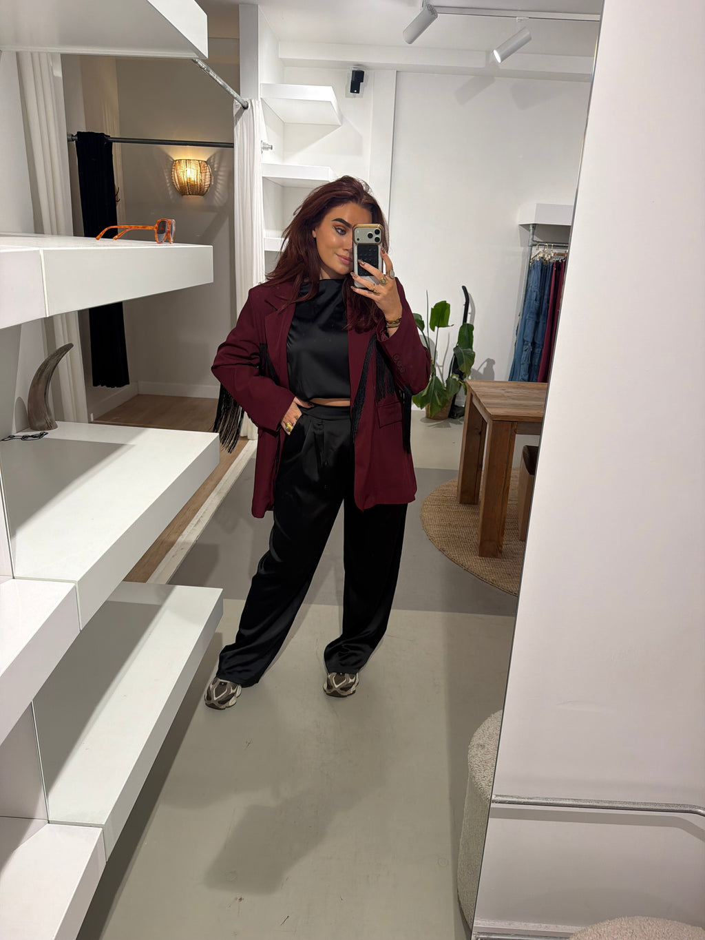 Franje blazer bordaux